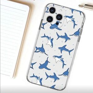 ⚠️Clearance iPhone 15/ 15 Pro Shark Pattern Phone Case - Blue